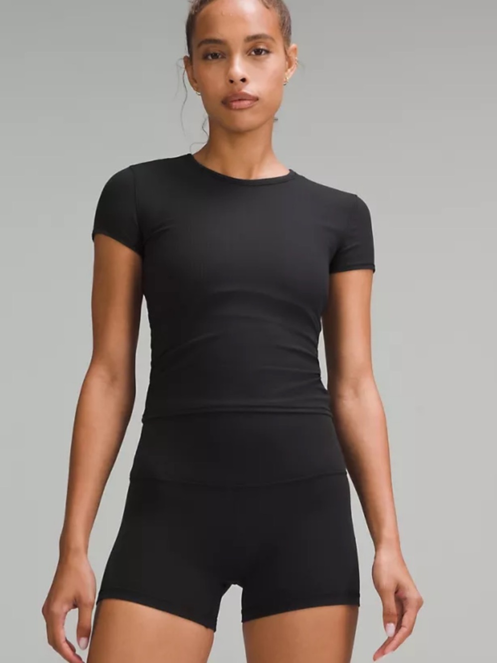 All It Takes Back-Twist Ribbed Short-Sleeve Shirt